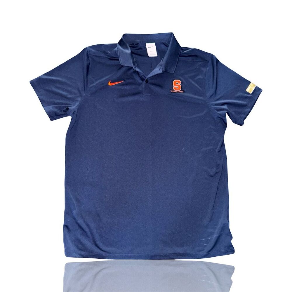 Nike Men's Syracuse Orange Polo Shirt Blue Size L Dri-FIT Sports Casual: NCAA